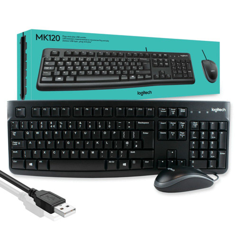 Logitech MK120 USB Keyboard dan Mouse Combo