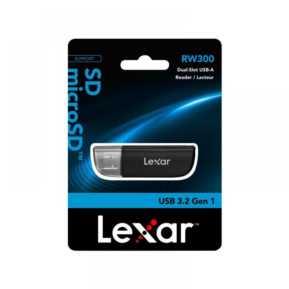 Lexar LRW300U MicroSD & SD Card Dual Slot Card Reader USB 3.2